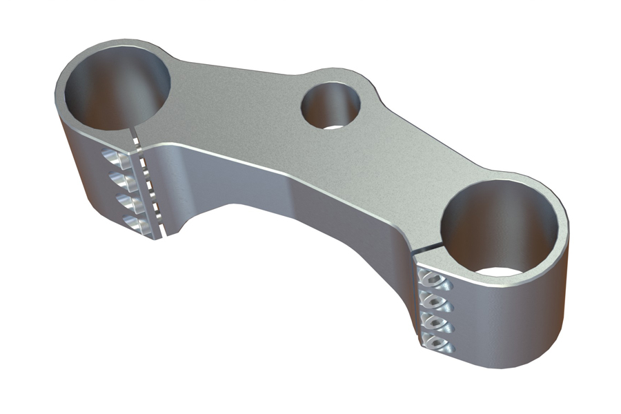 Lower triple clamp, 80 mm, 4-fold clamping