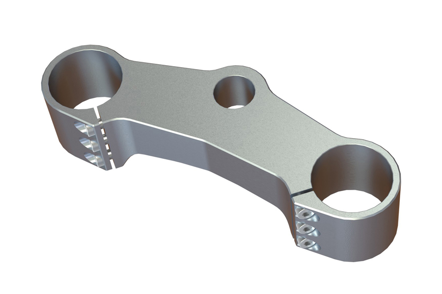 Lower triple clamp, 60 mm, 3-fold clamping